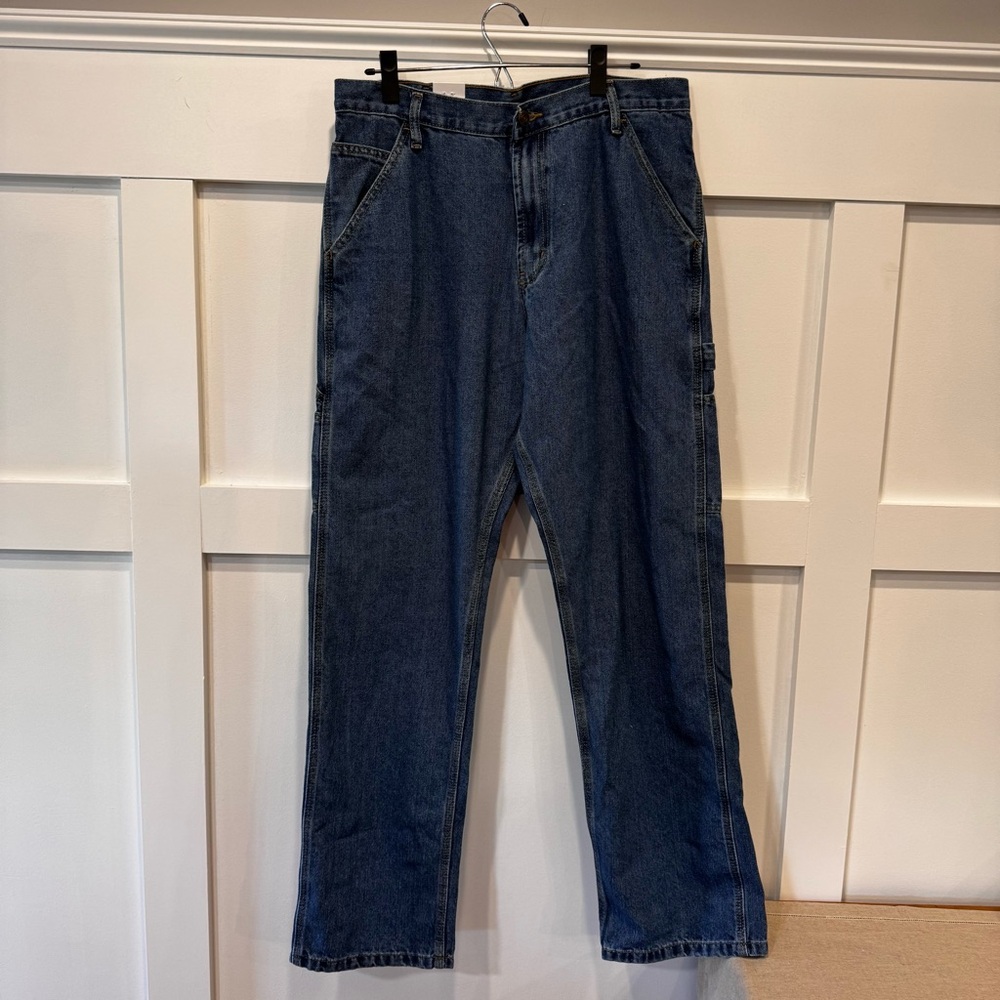 Full Blue Men’s Carpenter Jeans NWT 34 X 34 Relaxed Loose Fit Workwear Tool Pkts